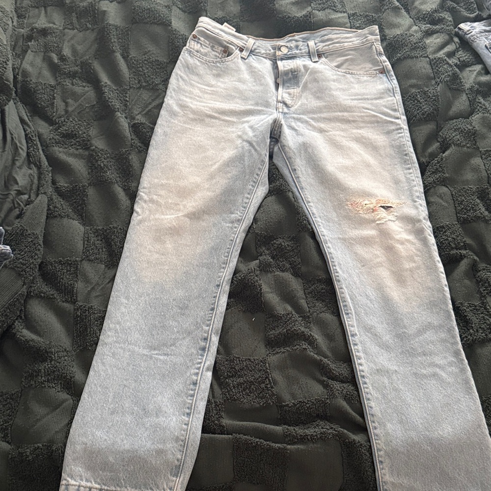 Levi's Light Gray Women's Straight Jeans